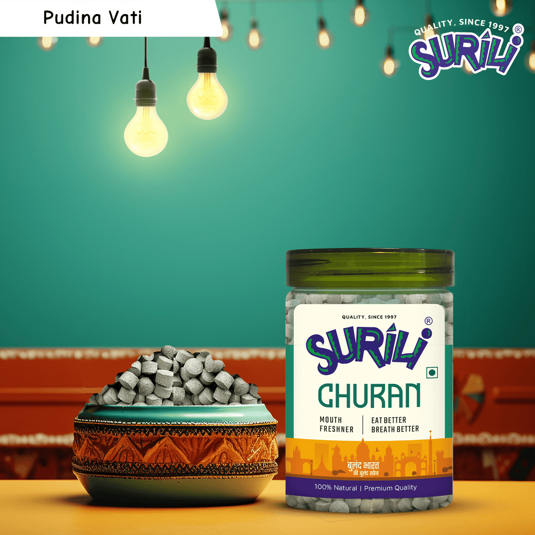 Pudina Vati - Refresh, Anytime Anywhere.
Surili Mukhwas