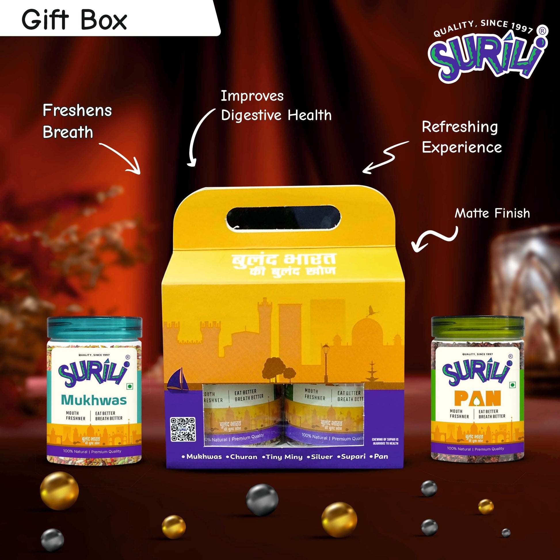 Gift set of 2 - Refresh, Anytime Anywhere.
Surili Mukhwas