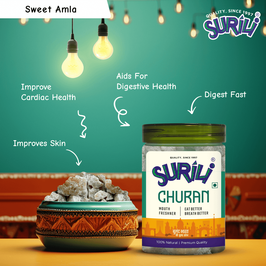 Sweet Amla - Refresh, Anytime Anywhere.
Surili Mukhwas