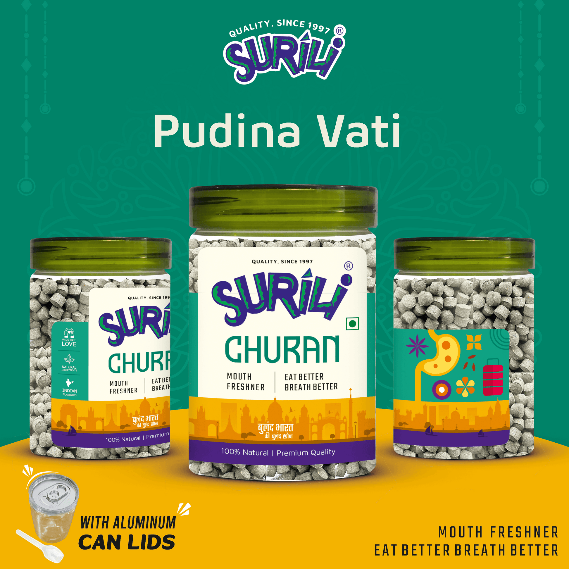 Pudina Vati - Refresh, Anytime Anywhere.
Surili Mukhwas