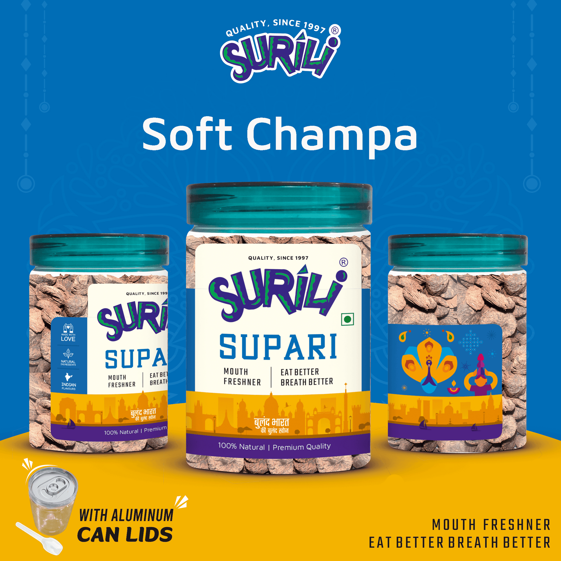 Sweet Champa Supari(Soft) - Refresh, Anytime Anywhere.
Surili Mukhwas