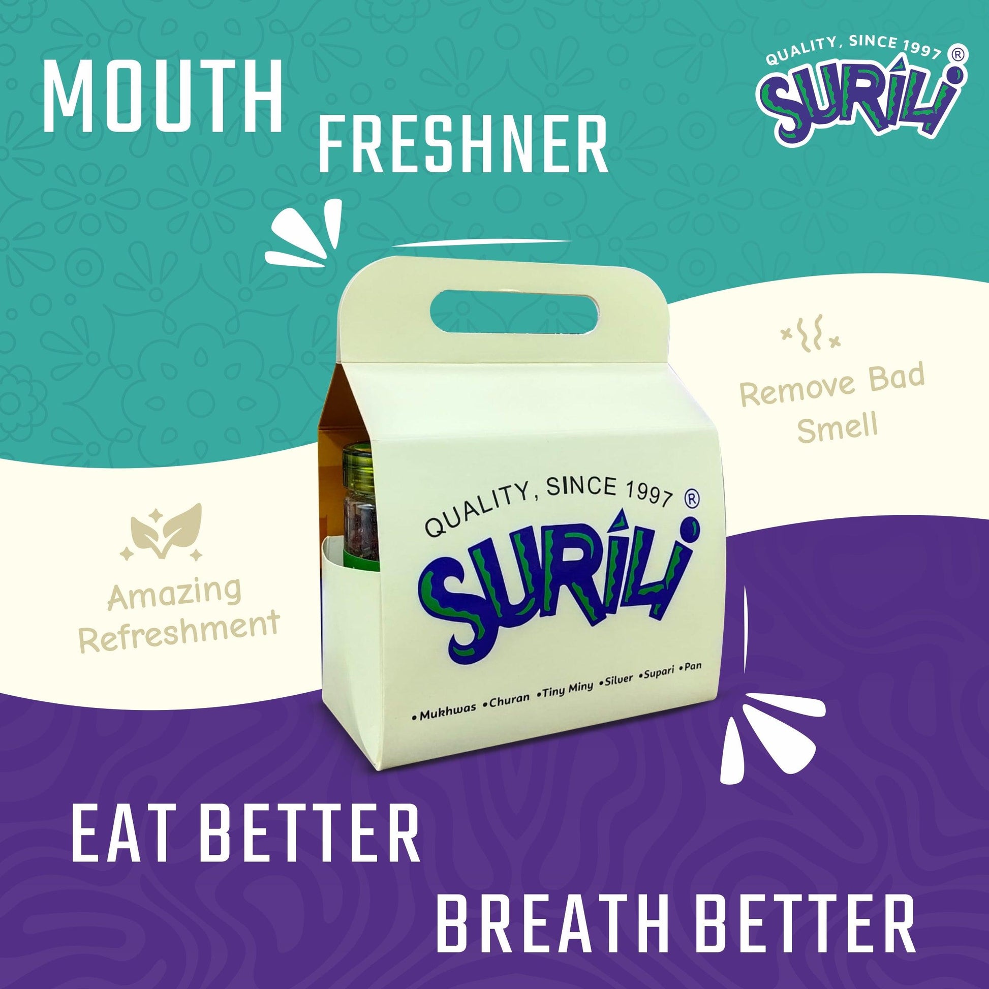 Gift set of 2 - Refresh, Anytime Anywhere.
Surili Mukhwas